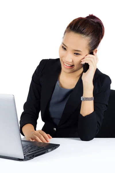 Young Asian Business Woman on White — Stock Photo, Image