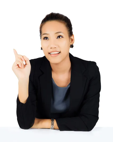 Young Asian business woman on white — Stock Photo, Image