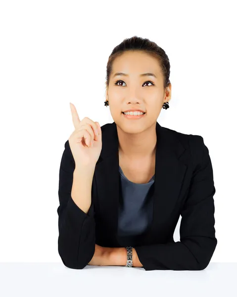 Young Asian business woman on white — Stock Photo, Image