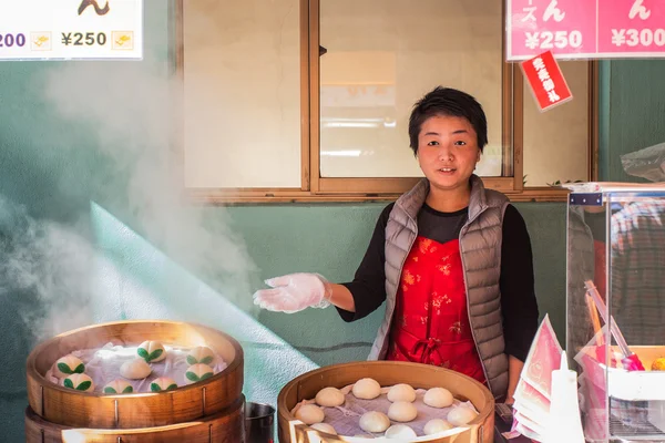 长崎市唐人街包子铺档 — 图库照片