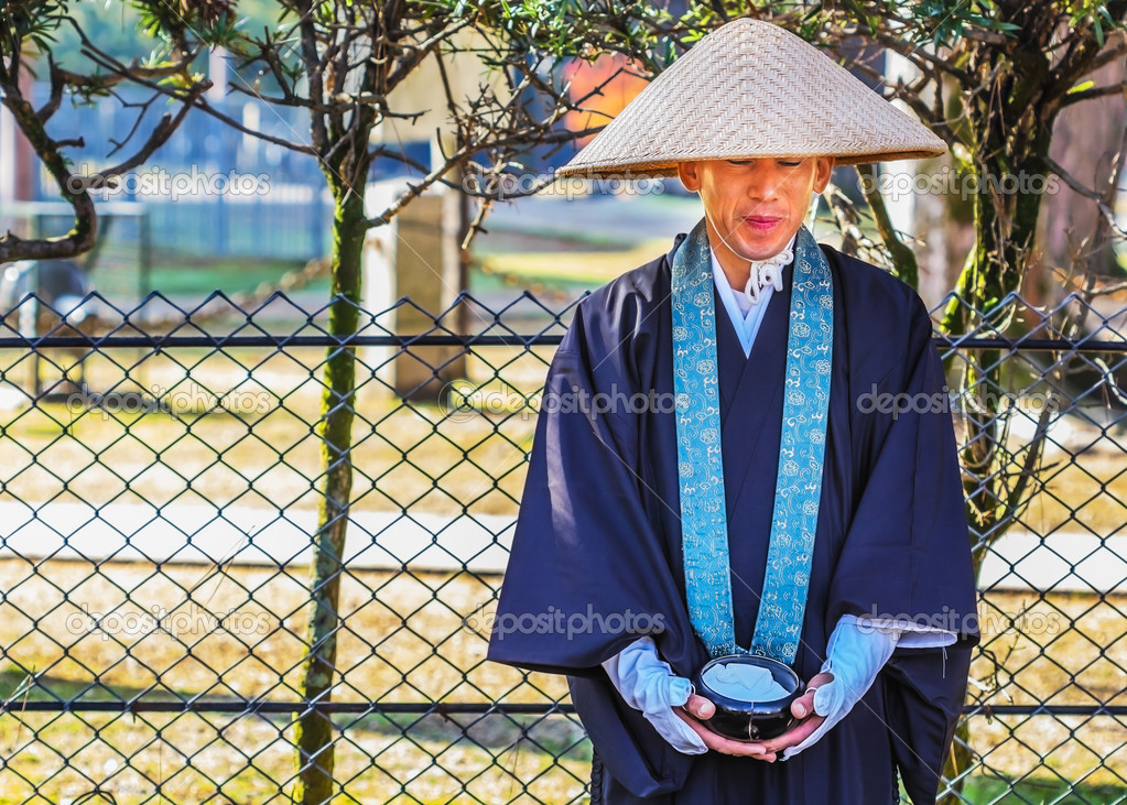 Japanese monk hat Japanese Monk in Nara Stock Editorial Photo