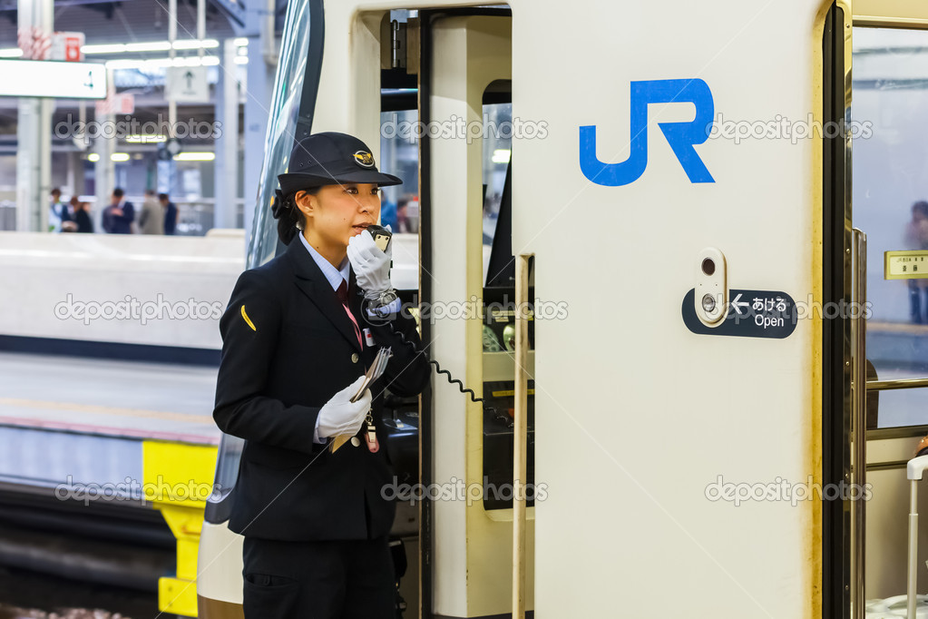 Female Train Conductor in Kobe Stock Editorial Photo © cowardlion