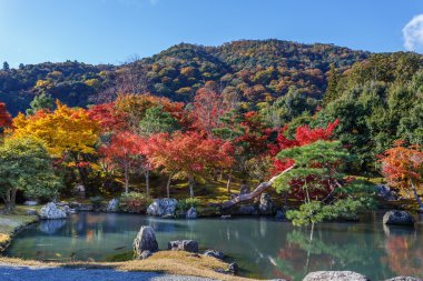 tenryuji sogenchi su birikintisi bahçe UNESCO Dünya Mirası Kyoto