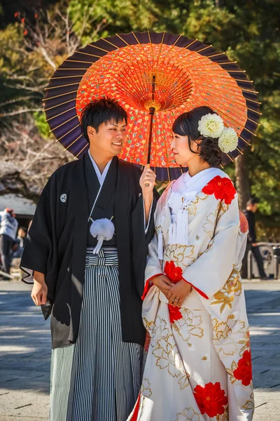 Japanse paar in kyoto — Stockfoto