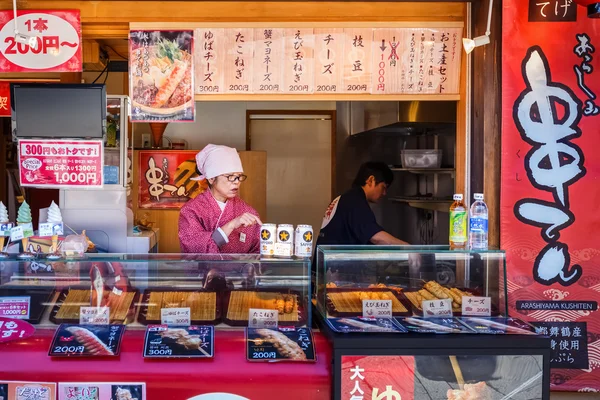 Japonské barbrcue stánek v Kjótu — Stock fotografie