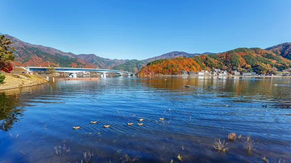 河口湖 (河口湖) で日本の富士河口湖町 — ストック写真