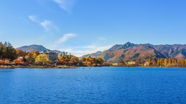 Göl kawaguchi (kawaguchi-ko) içinde yamanashi, japan