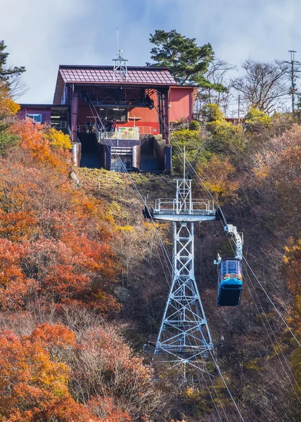 Kabelbaan bij lake kawaguchi — Stockfoto