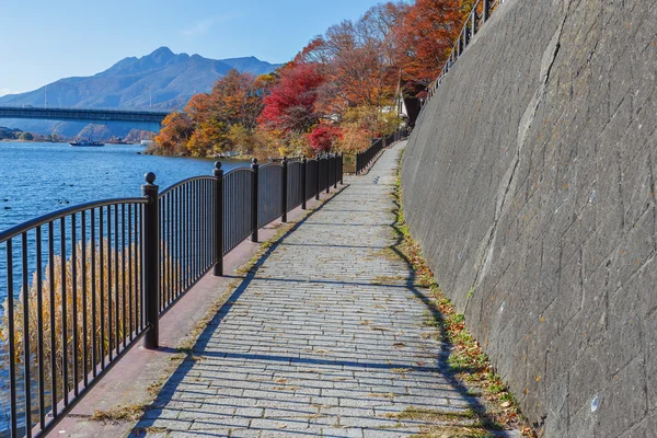 Kurs chodzenia nad jeziorem kawaguchi w Japonii — Zdjęcie stockowe