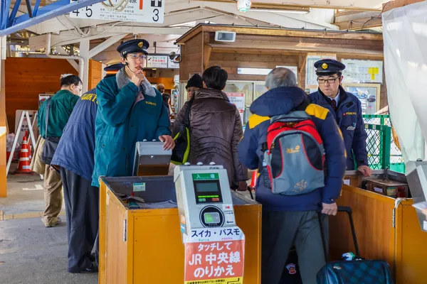 Japanese Train condutors — Stock Photo, Image