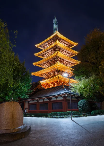 Tokyo (asakusa kannon) sensoji Tapınağı pagoda beş katlı — Stok fotoğraf