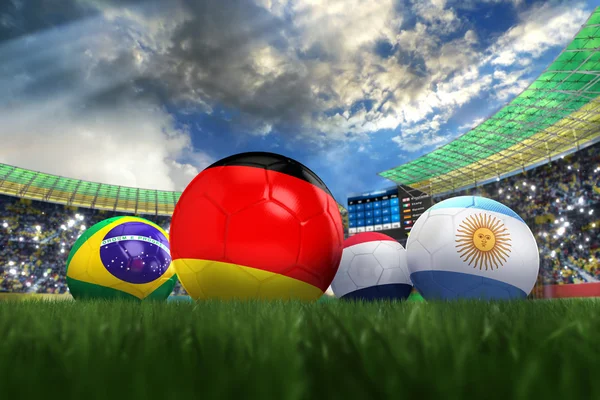 3D-Darstellung der deutschen Fußballmannschaft im Jahr 2014 in einem Fuß — Stockfoto