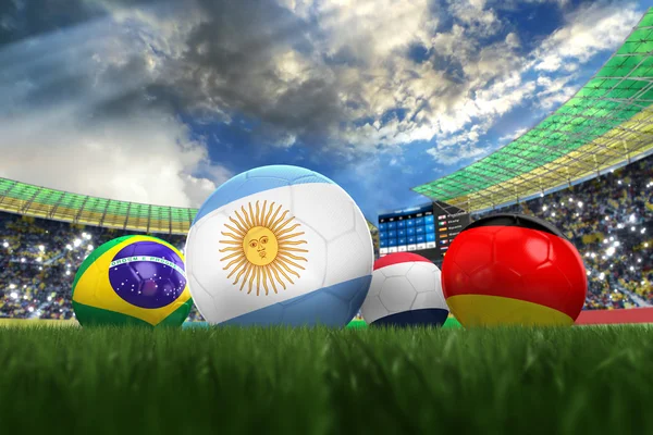 Representación 3D del equipo de fútbol argentino en el año 2014 en un fo — Foto de Stock