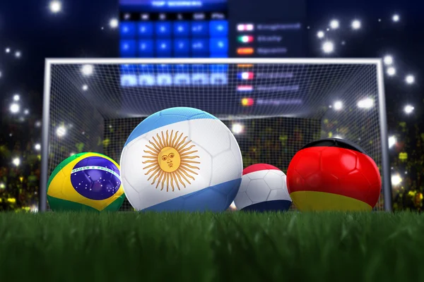Representación 3D del equipo de fútbol argentino en el año 2014 en un fo — Foto de Stock