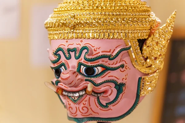 Hua Khon (Masque traditionnel thaïlandais) Utilisé à Khon - Danse traditionnelle thaïlandaise de la saga du Ramayana — Photo