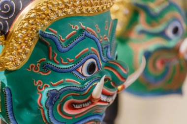 Khon - Tay geleneksel dans ve ramayana destan kullanılan hua khon (Tay geleneksel maskesi)
