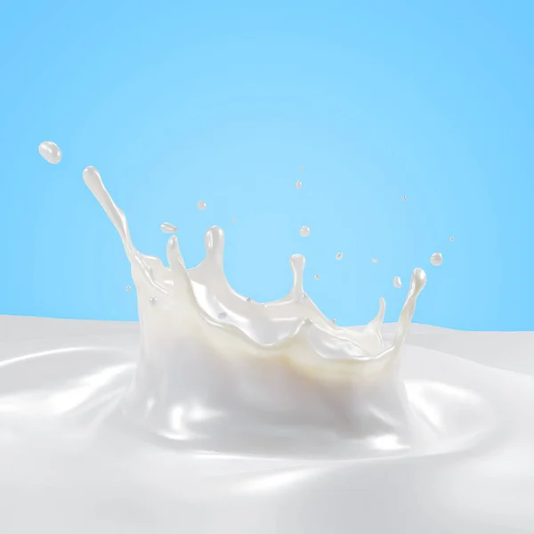 Rendering Isolated Liquid Milk Splash Swirling Ripple — Stok Foto