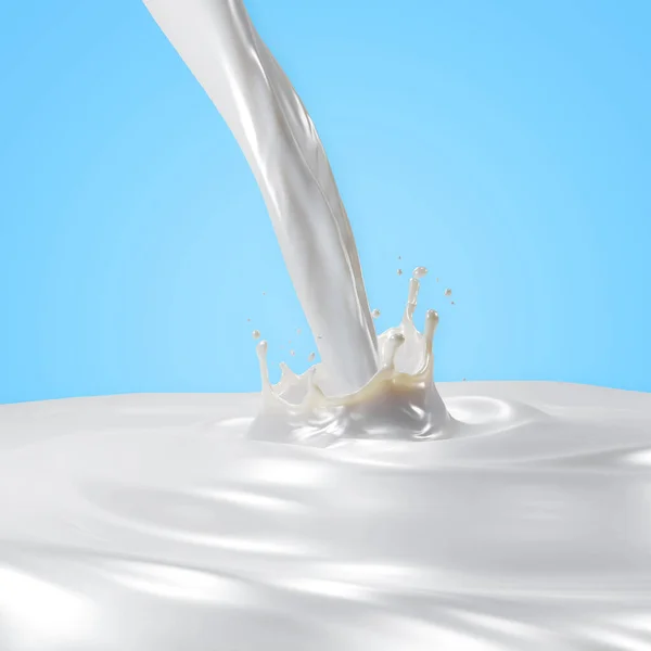 Rendering Isolated Liquid Milk Splash Swirling Ripple — Stock Fotó