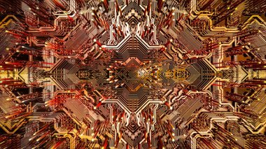 Halüsinasyonlu Gelecek Soyut Bilim-Kurgu Örnekleri 3B Sunumu