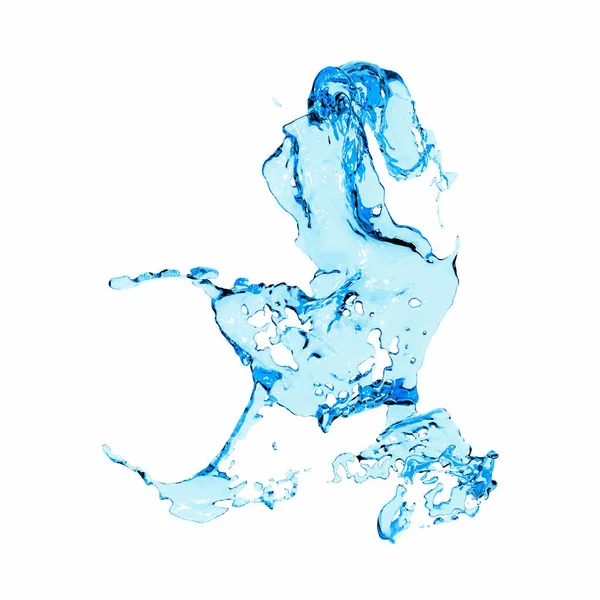 抽象の3Dレンダリング白い背景にきれいな水スプラッシュ — ストック写真