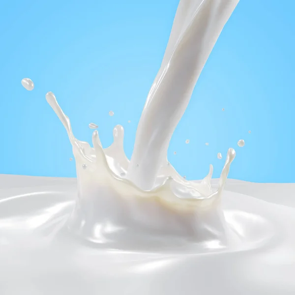 Rendering Isolated Liquid Milk Splash Swirling Ripple —  Fotos de Stock