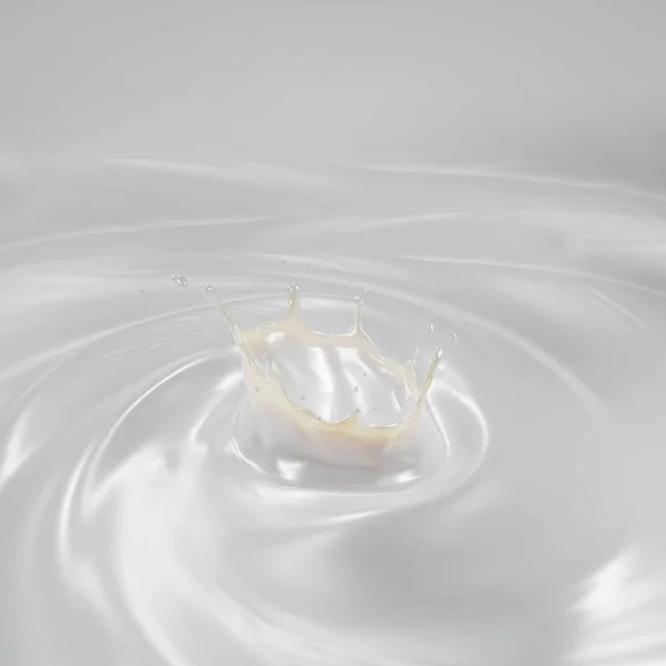 Rendering Isolated Liquid Milk Splash Swirling Ripple — ストック写真