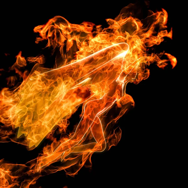 Rendering Angel Burns Hot Fire Flame —  Fotos de Stock