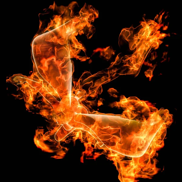 Rendering Angel Burns Hot Fire Flame — Foto de Stock