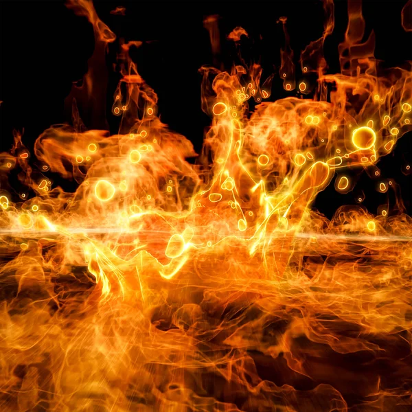 Rendering Burning Liquid Fuel Splah Fire Flame — Foto de Stock