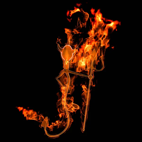 Rendering Ett Ondskefullt Sperm Blast Out Flame Med Ett Spjut — Stockfoto