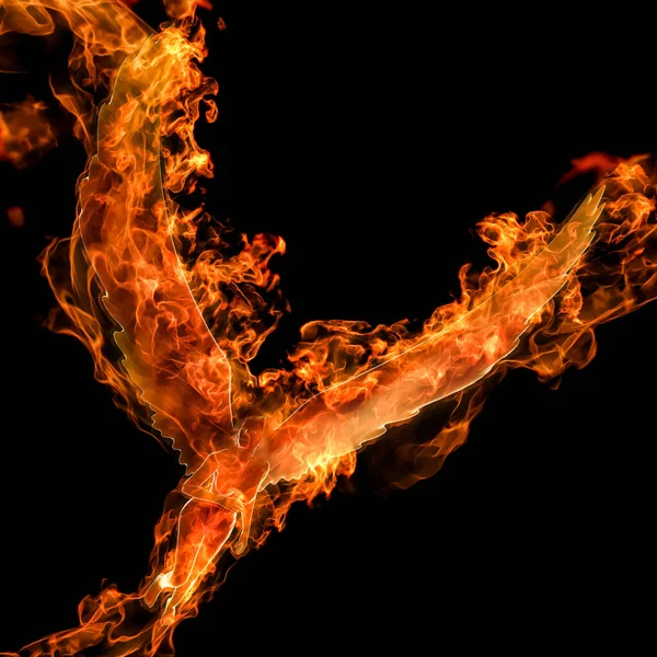 Rendering Angel Burns Hot Fire Flame —  Fotos de Stock