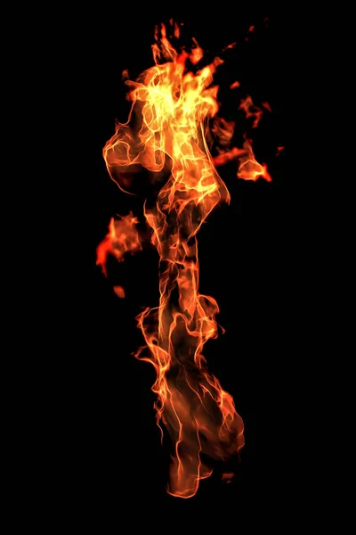 Rendering Abstract Free Form Hot Fire Plasma Flame — Stock Photo, Image