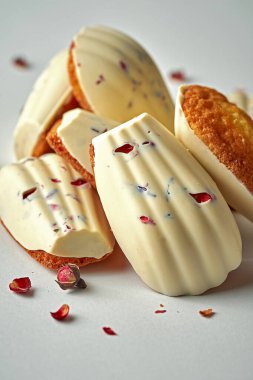 Beyaz çikolatalı kek. Seçici odak, kapat