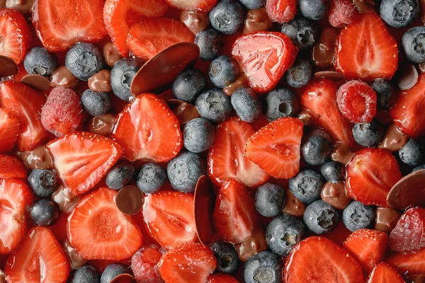 Caramel Tart Summer Berries Close Selective Focus — Stockfoto