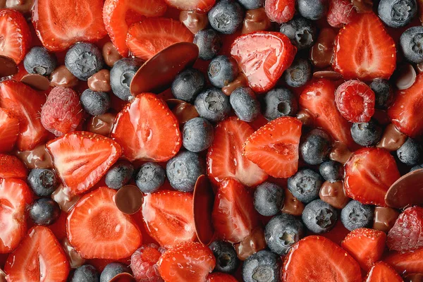 Caramel Tart Summer Berries Close Selective Focus — Foto de Stock