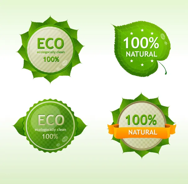 Eco green Labels — Stock Vector