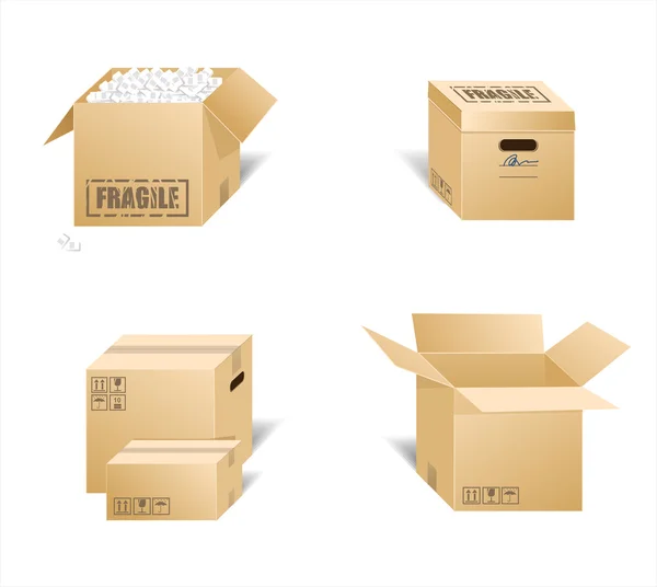 Cardboard boxes — Stock Vector