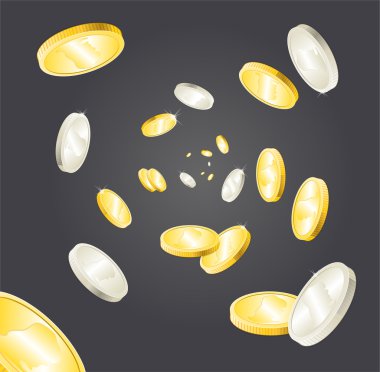 vektör paralar yağmur