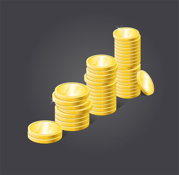 Vector coins stack