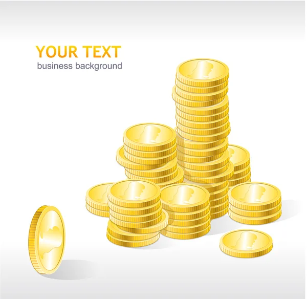 Vector coins stack with text — Stock Vector