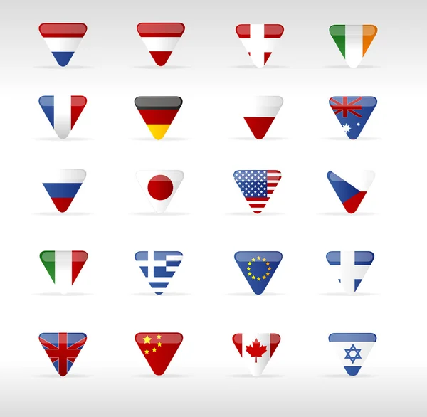 Flèche triangle des drapeaux du monde vectoriel — Image vectorielle