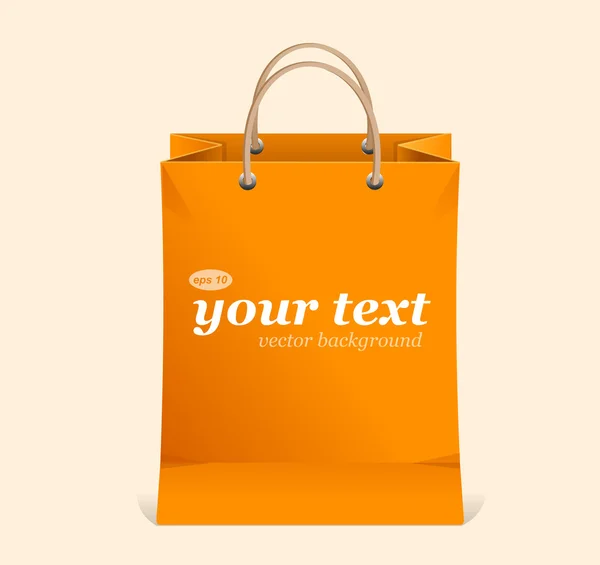 Área de texto do saco de compras de papel vetorial — Vetor de Stock