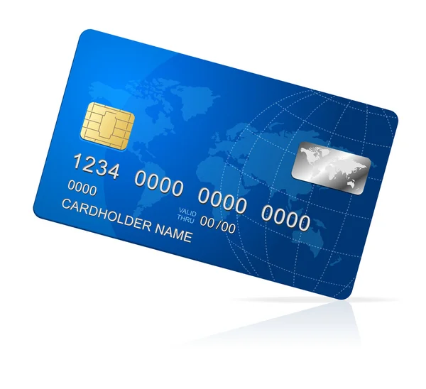 Vector Cartão de Crédito ícone azul Isolado em branco — Vetor de Stock