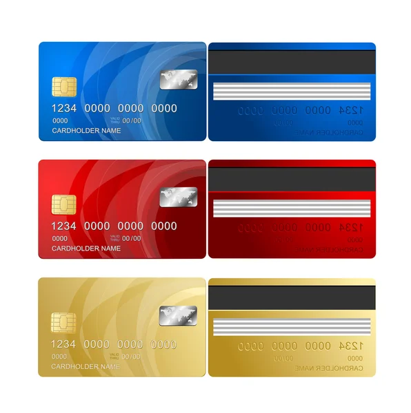 Vector creditcard twee kanten — Stockvector