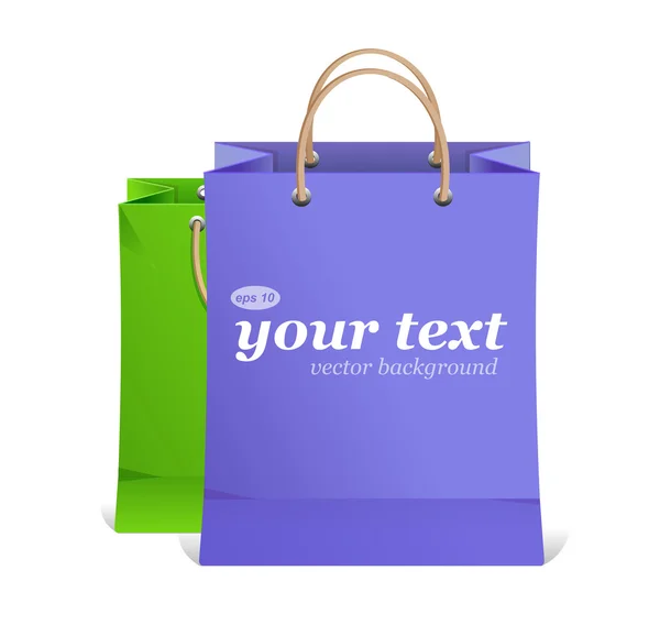 Vector paper shopping bag text area — Stock Vector