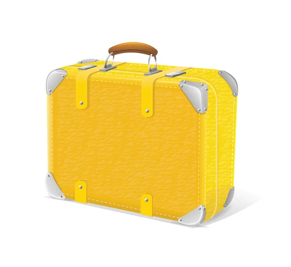 Illustration of yellow trawel suitcase — Stock Vector