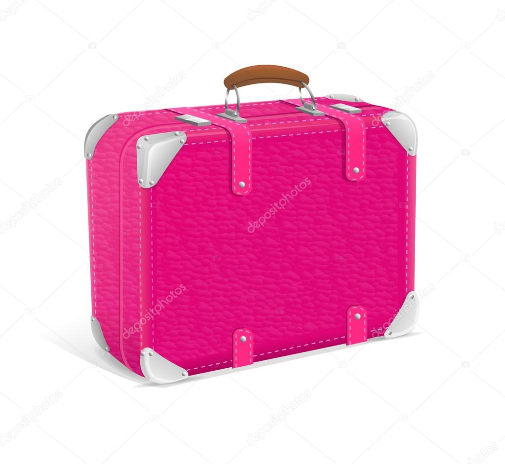 illustration of pink trawel suitcase