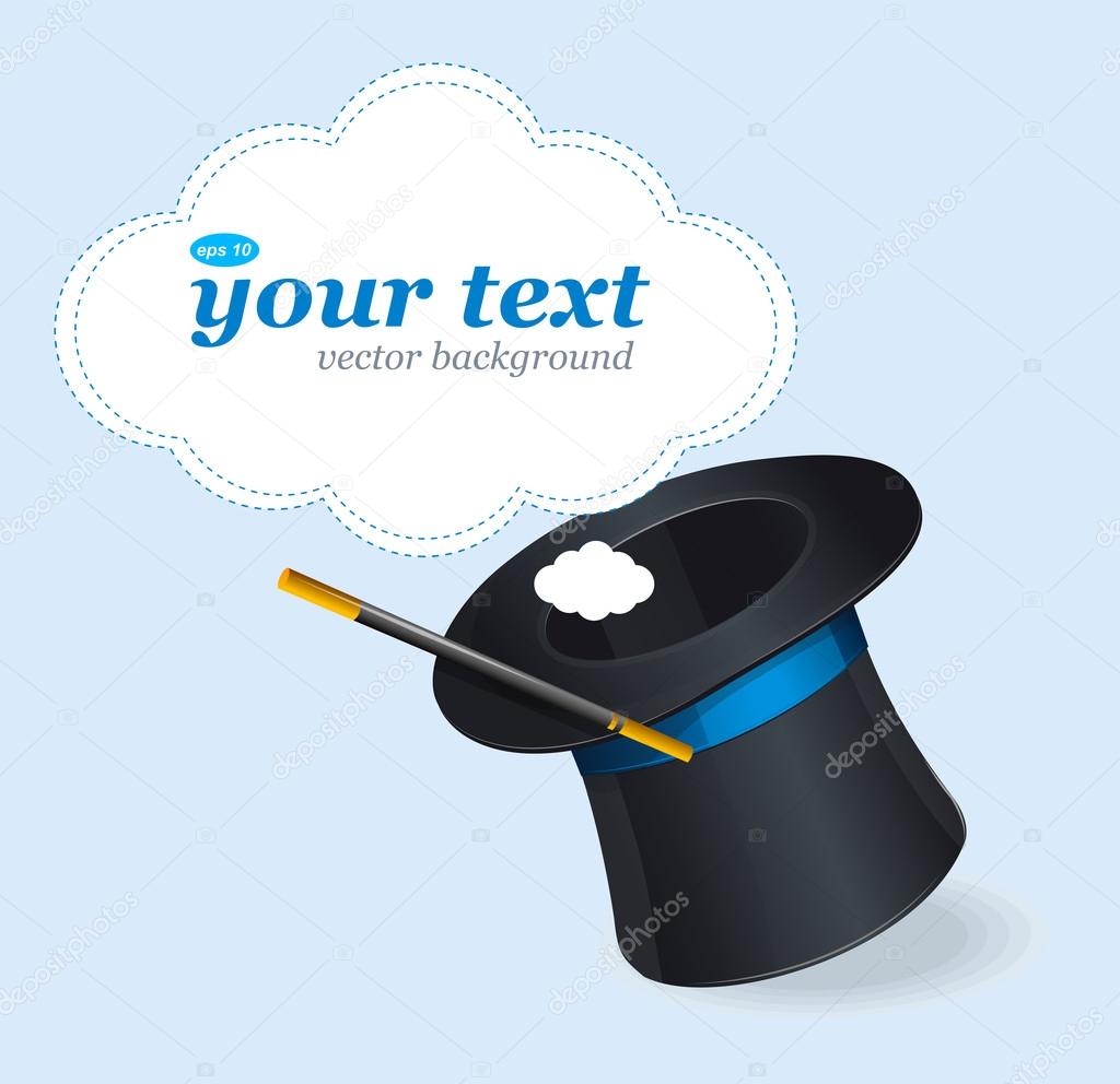 Magic hat vector and text