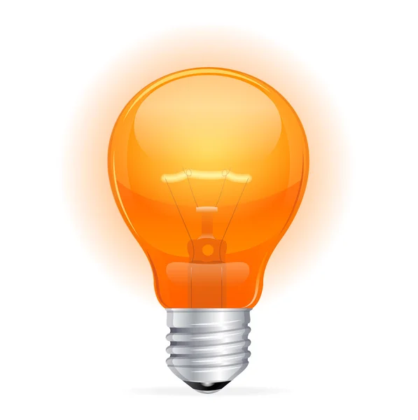 Vector red light bulb gloeilamp geïsoleerd op wit — Stockvector