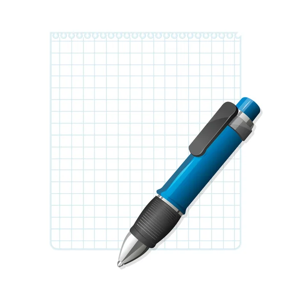 Vektor-Blanko-Notizpapier mit Stift — Stockvektor